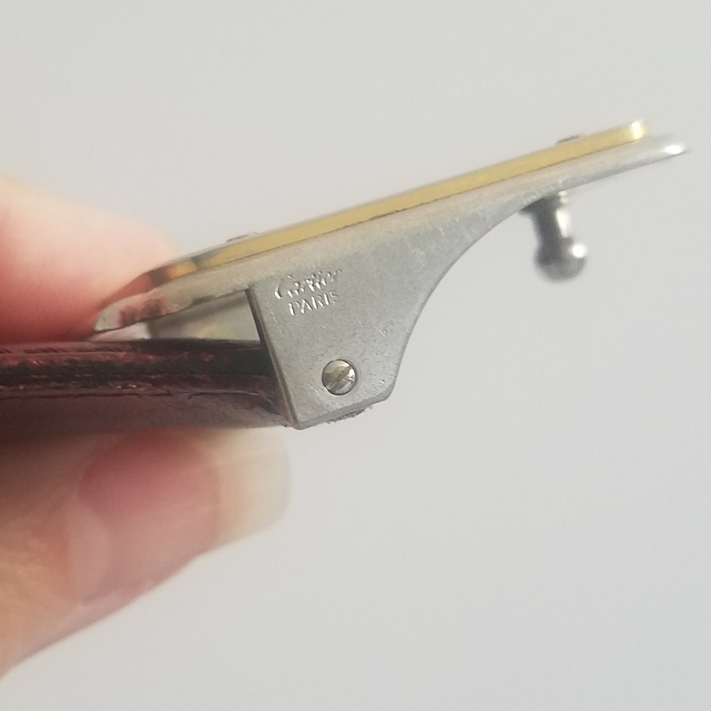Vintage Cartier Belt Buckle With Original Cartier Mahogany Leather Strap - Picture 8 of 13